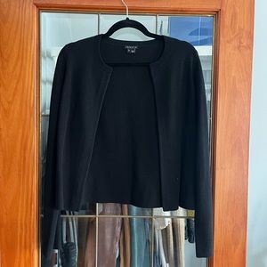 Theory Buttonless Wool Cardigan, Black L